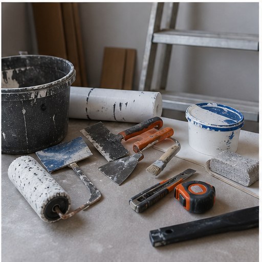 Werkzeug und Materialien für Renovierung und Objektservice